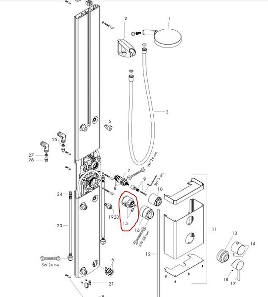 【麗室衛浴】德國 HANSGROHE 27005原裝給水龍頭專用止水軸心92176