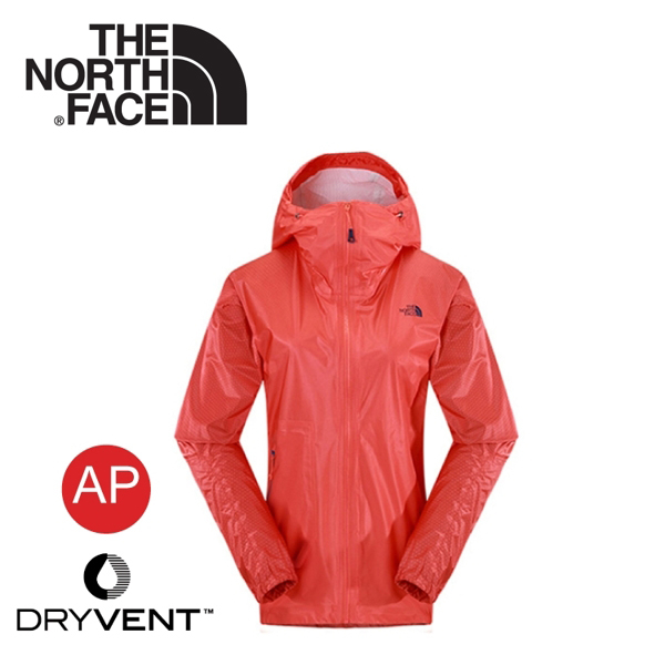 【The North Face 美國 女 FUSE 防水外套《明亮橘》】2SJZ/輕量/防風外套/透氣/登山