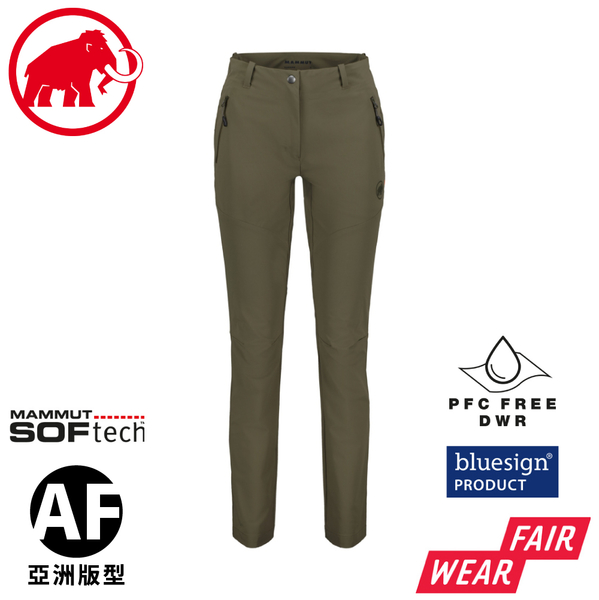 【MAMMUT 瑞士 女 Trekkers 3.0 SO Pants AF 長褲《綠鬣蜥》】1021-00810/休閒長褲