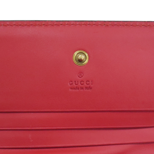 【二手名牌BRAND OFF】GUCCI 古馳 棕色 塗層帆布 櫻桃裝飾 扣式短夾 476050 product thumbnail 7