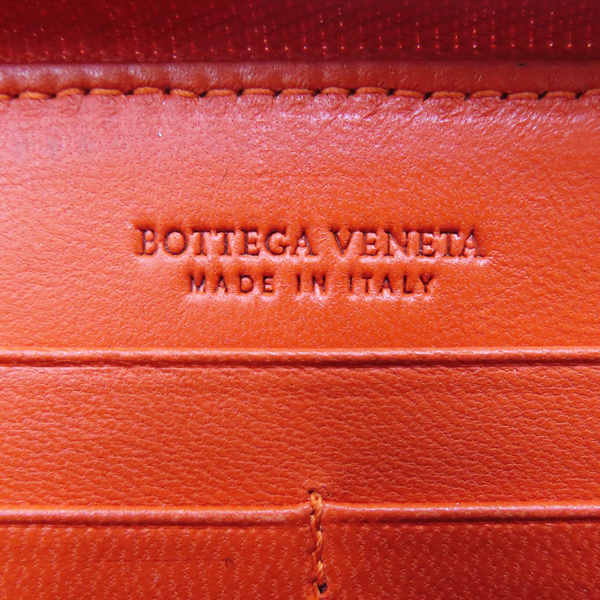 【二手名牌BRAND OFF】BOTTEGA VENETA BV 寶緹嘉 紅色 羊皮 菱格紋 拉鍊長夾 product thumbnail 7