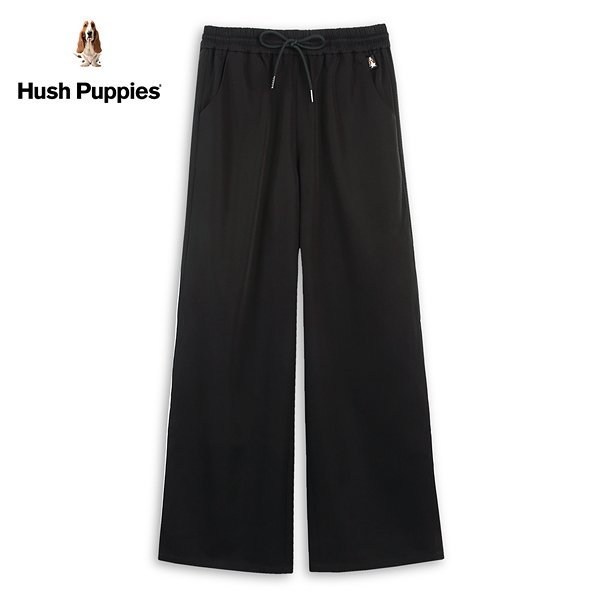 Hush Puppies 長褲 女裝質感素色綁帶寬鬆休閒長褲