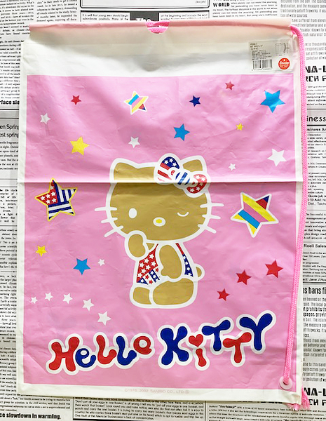 【震撼精品百貨】Hello Kitty 凱蒂貓~HELLO KITTY日本SANRIO三麗鷗KITTY縮口袋/購物袋-曬黑*92083