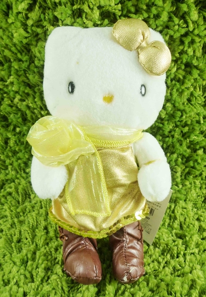 【震撼精品百貨】Hello Kitty 凱蒂貓~KITTY絨毛娃娃-全身圖案-金色