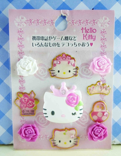 【震撼精品百貨】hello kitty 凱蒂貓~kitty貼紙-立體貼紙-粉玫瑰