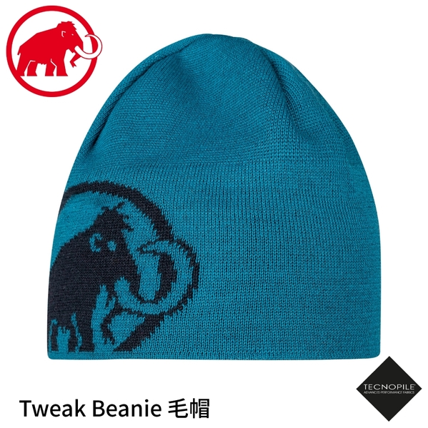 【MAMMUT 長毛象 Tweak Beanie毛帽《藍寶石》】1191-01352/登山保暖帽/針織帽