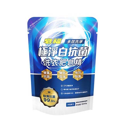 皂福極淨白抗菌肥皂精除臭抗菌1800gx6包(箱)【愛買】 product thumbnail 2