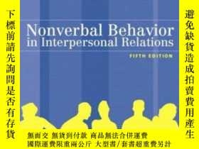 二手書博民逛書店Nonverbal罕見Behavior In Interpersonal RelationsY256260 V