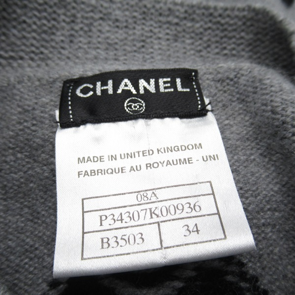 【二手名牌BRAND OFF】CHANEL 香奈兒 灰色 喀什米爾 羊絨 針織 短袖上衣 P34307K00936 #34 product thumbnail 4