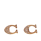 【COACH】鋯石C LOGO耳環(金色) F29824 GLD