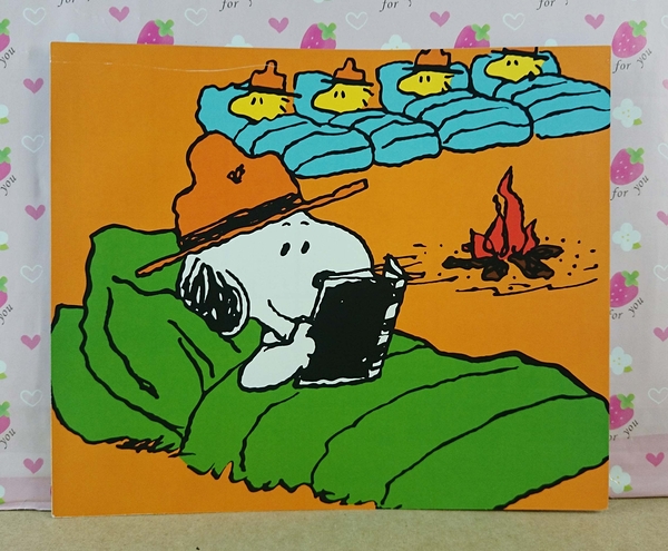 【震撼精品百貨】史奴比Peanuts Snoopy ~卡片_橘色看書_藍天綠草