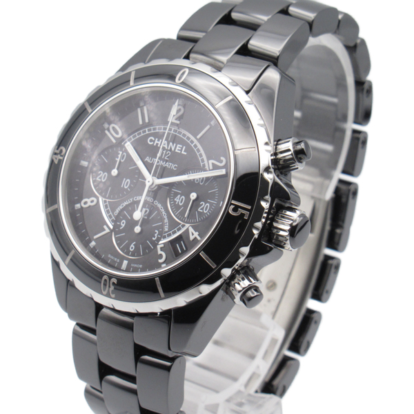 【二手名牌BRAND OFF】CHANEL 香奈兒 黑色 陶瓷 J12 機械 腕錶 H0940 product thumbnail 2