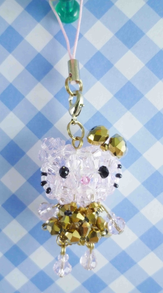 【震撼精品百貨】Hello Kitty 凱蒂貓~KITTY串珠手機吊飾-粉S product thumbnail 2