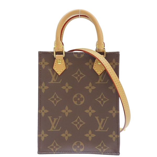 【二手名牌BRAND OFF】LOUIS VUITTON LV 路易威登 棕色 原花帆布 Petit Sac Plat 單肩包 金扣 M81295