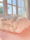 冬季 奶白色兔毛絨毯子公主毯保暖毛毯 客廳沙發休閒毯床尾蓋毯 【果果輕時尚】