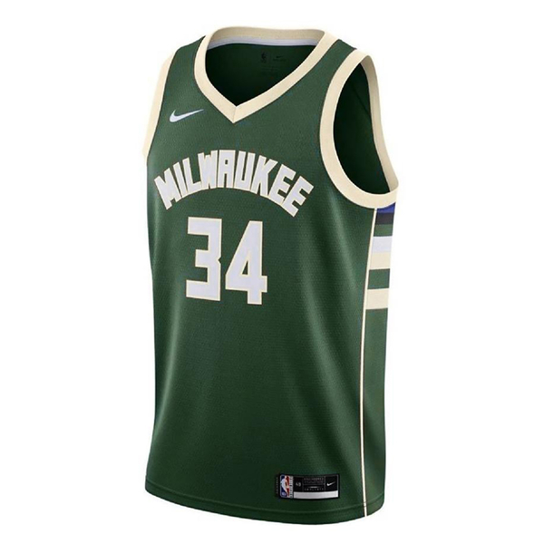 NIKE Milwaukee Bucks 男裝 背心 球衣 籃球 公鹿隊 希臘怪物 字母哥 Giannis 綠【運動世界】CW3672-329