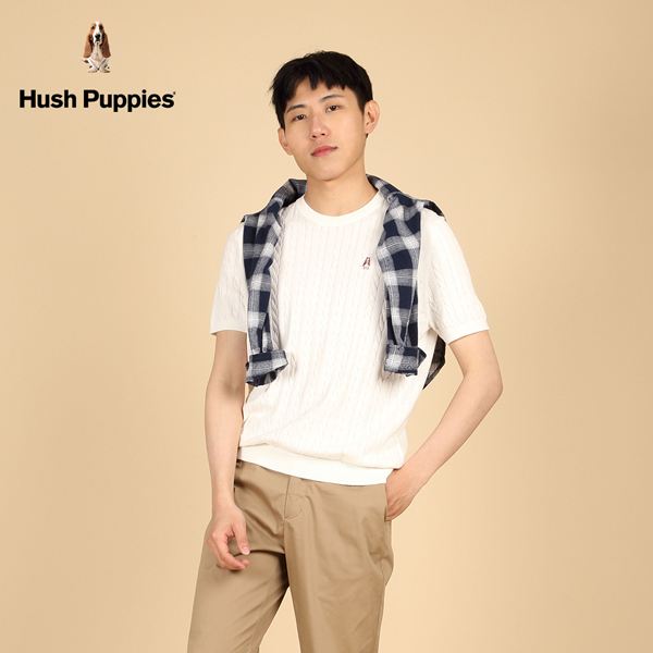 Hush Puppies 線衫 男裝麻花編織螺紋針織短袖線衫 product thumbnail 3