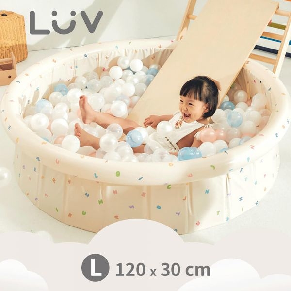 【贈造型遊戲球8入】LUV 朵朵雲遊戲池L(120x30cm)+天然荷木粒2kg|球池|泳池|放電神器