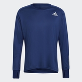 Adidas OWN THE RUN 男裝 長袖 T恤 吸濕 排汗 拇指孔 藍【運動世界】H34501