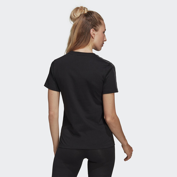 【五折出清】Adidas ORIGINALS TIGHT 女裝 短袖 T恤 絲絨三條線 金屬標 黑【運動世界】H18033 product thumbnail 4