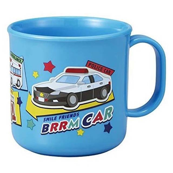 小禮堂 BRRM CAR 兒童單耳塑膠杯 200ml Ag+ (藍警車款) 4970825-123610