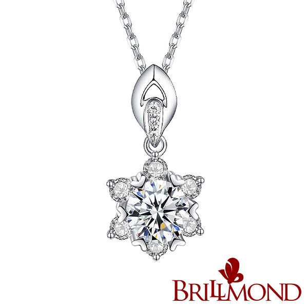 【BRILLMOND JEWELRY】GIA 30分 D/VVS1 18K金雪花墜(D/VVS1 H&A 18K白金台)