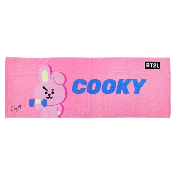 小禮堂 BT21 棉質抗菌長毛巾 40x110cm (COOKY) 4992272-747669