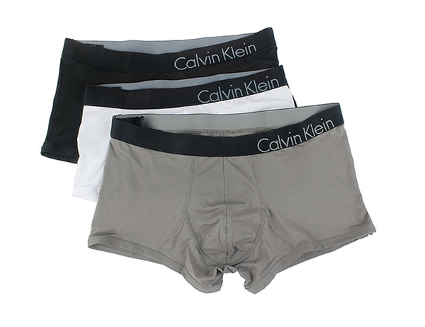 【CK】Calvin Klein 男內褲 四角男內褲 超彈力中低腰／單件盒裝-米色