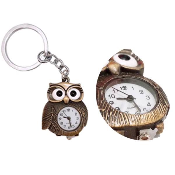 貓頭鷹鑰匙圈 造型鑰匙圈 時鐘 鑰匙扣 小掛錶 懷錶 手錶 吊飾 掛飾 包包掛件 動物 裝飾