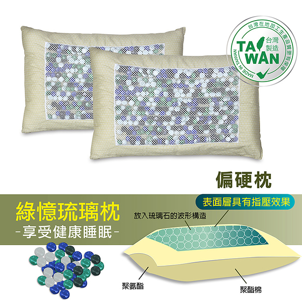【Indian】綠憶琉璃枕-2入 (枕頭偏硬 喜中高枕適用 12-13公分)_TRP多利寶
