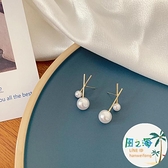日韓耳飾 珍珠銀針耳釘韓國風設計感耳環潮簡約小巧氣質耳飾品女 風之海