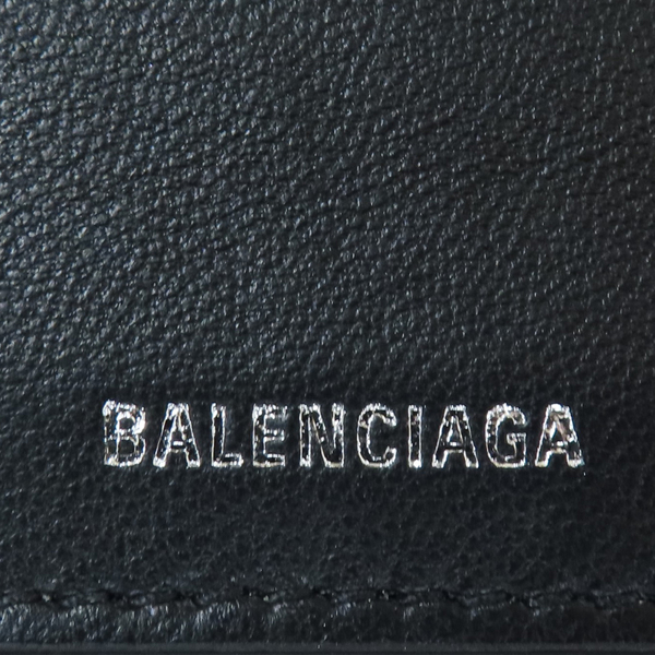 【二手名牌BRAND OFF】BALENCIAGA 巴黎世家 黑色 皮革 星星 三折短夾 637450210FD1090 product thumbnail 6