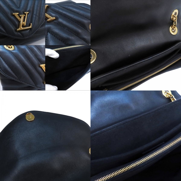 【二手名牌BRAND OFF】LOUIS VUITTON LV 路易威登 黑色 牛皮 New Wave Chain Bag MM 肩背包 M58552 product thumbnail 9