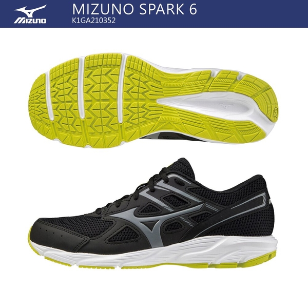 MIZUNO SPARK 6 男鞋 慢跑 健走 輕量 耐磨 黑黃【運動世界】K1GA210352 product thumbnail 3