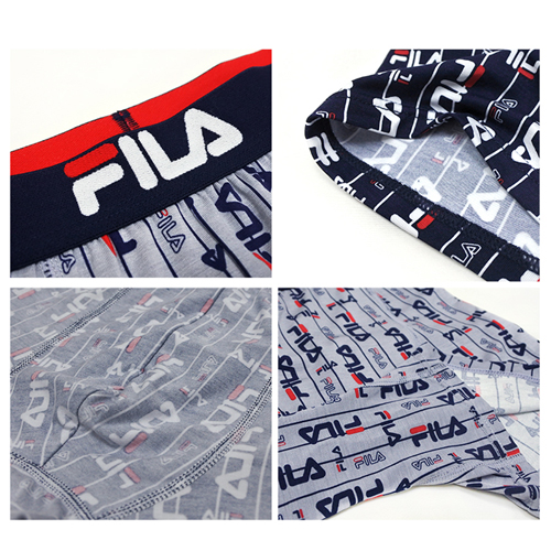 FILA 條紋滿版Logo平口褲M~XL 男內褲 舒適透氣 柔軟 滑順 高彈力 四角褲 內著 內褲【愛買】 product thumbnail 4