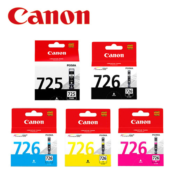 CANON PGI-725BK+CLI-726BK/C/M/Y原廠墨水組合(2黑3彩5入)