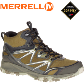 【MERRELL 美國 男款 高筒 CAPRA BOLT MID GORE-TEX 登山鞋 〈深橄欖綠〉】ML37411/休閒鞋/運動鞋