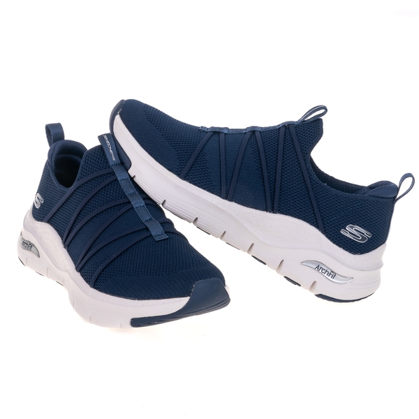 Skechers 襪套式 Arch Fit-All Tied 女 藍 休閒 運動鞋 149564NVY product thumbnail 3