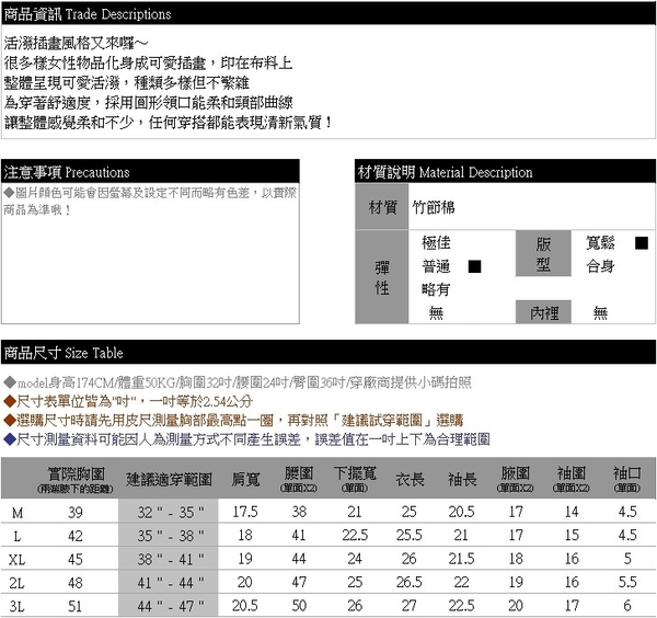 棉T--清新活潑可愛插畫畫風格棉質長袖圓領T恤(粉.藍M-3L)-F170眼圈熊中大尺碼 product thumbnail 11