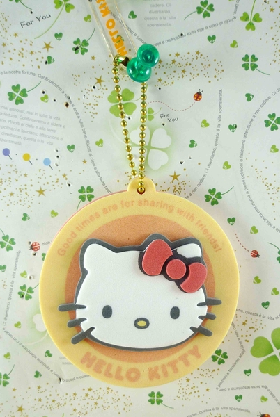 【震撼精品百貨】Hello Kitty 凱蒂貓-KITTY吊飾鏡-圓黃