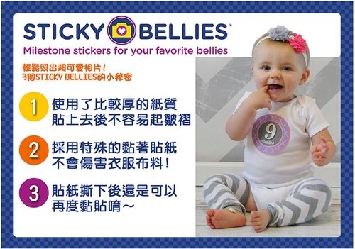 美國Sticky Bellies 寶寶月份貼紙13-24M(經典美式)[衛立兒生活館]