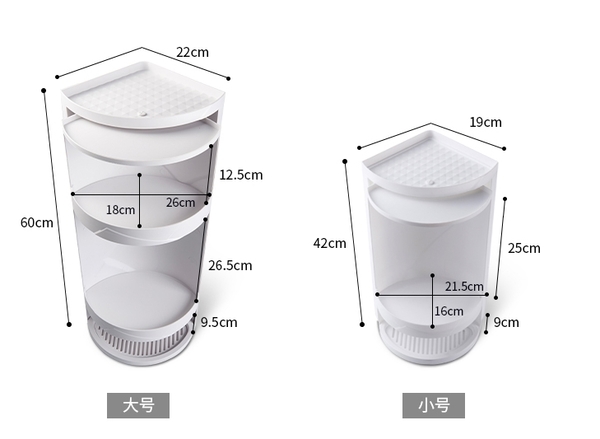 【麗室衛浴】壁掛浴室2層置物架G-451 三角旋轉收纳架 厨房浴室墙角轉角架