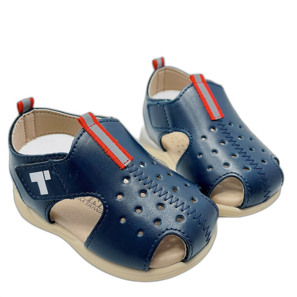 【菲斯質感生活購物】台灣製超纖皮革學步涼鞋--深藍 男童鞋 台灣製童鞋 學步鞋 兒童涼鞋
