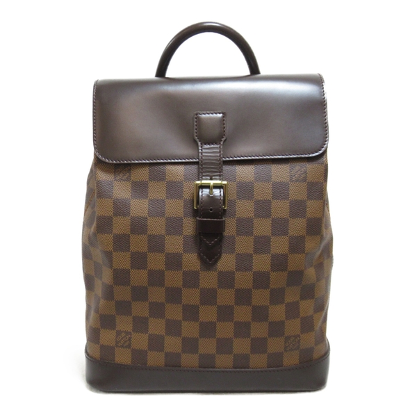 【二手名牌BRAND OFF】LOUIS VUITTON LV 路易威登 棕色 棋盤格 PVC塗層帆布 SOHO 後背包 N51132