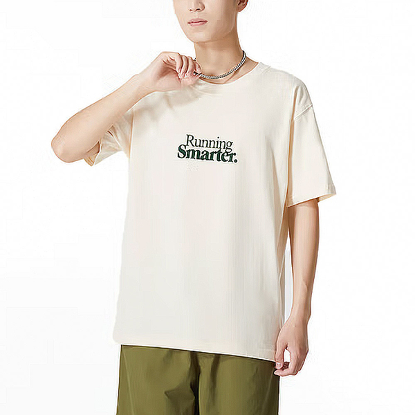 NEW BALANCE ATH SS TEE 米黃 絨面LOGO 標語 穿搭 短T AMT23561MCU product thumbnail 2