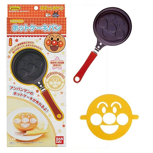 日本製 Anpanman 麵包超人 臉型鬆餅烤盤 平底鍋 烘焙模具 可直火 做點心【南風百貨】