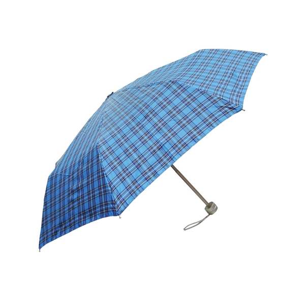 雨傘 萊登傘 超撥水 格紋布 三折傘 便攜 不夾手 先染色紗 Leighton (淺藍細格) product thumbnail 2