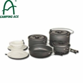 【CAMPING ACE 野樂 5-6人硬質氧化鍋】 ARC-1556/登山/露營/收納式鍋具/炊具/湯鍋/小鍋/碗