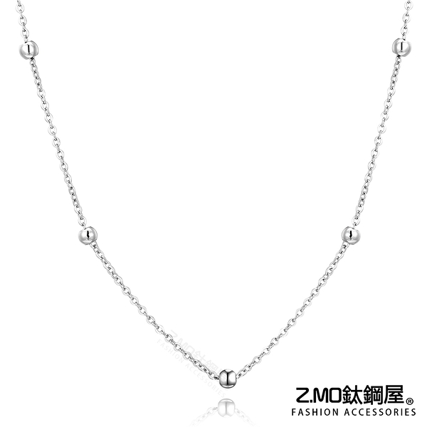 316L鈦鋼項鍊 韓系女性項鍊 簡約珠珠造型 珠珠項鍊 生日禮物 閨蜜 單條價【AJS146】Z.MO鈦鋼屋