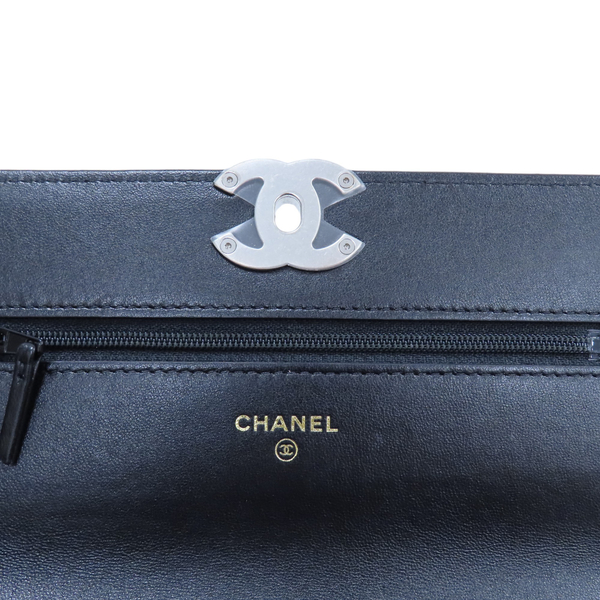 【二手名牌BRAND OFF】CHANEL 香奈兒 黑色 羊皮 菱格紋 CHANEL 19 單肩鏈包 銀扣 (無卡) product thumbnail 5